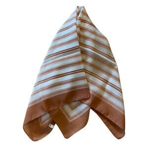 Vintage Italian Chevron Scarf RN13962 | Mod Rust Stripe Square 28” L. Vester Era